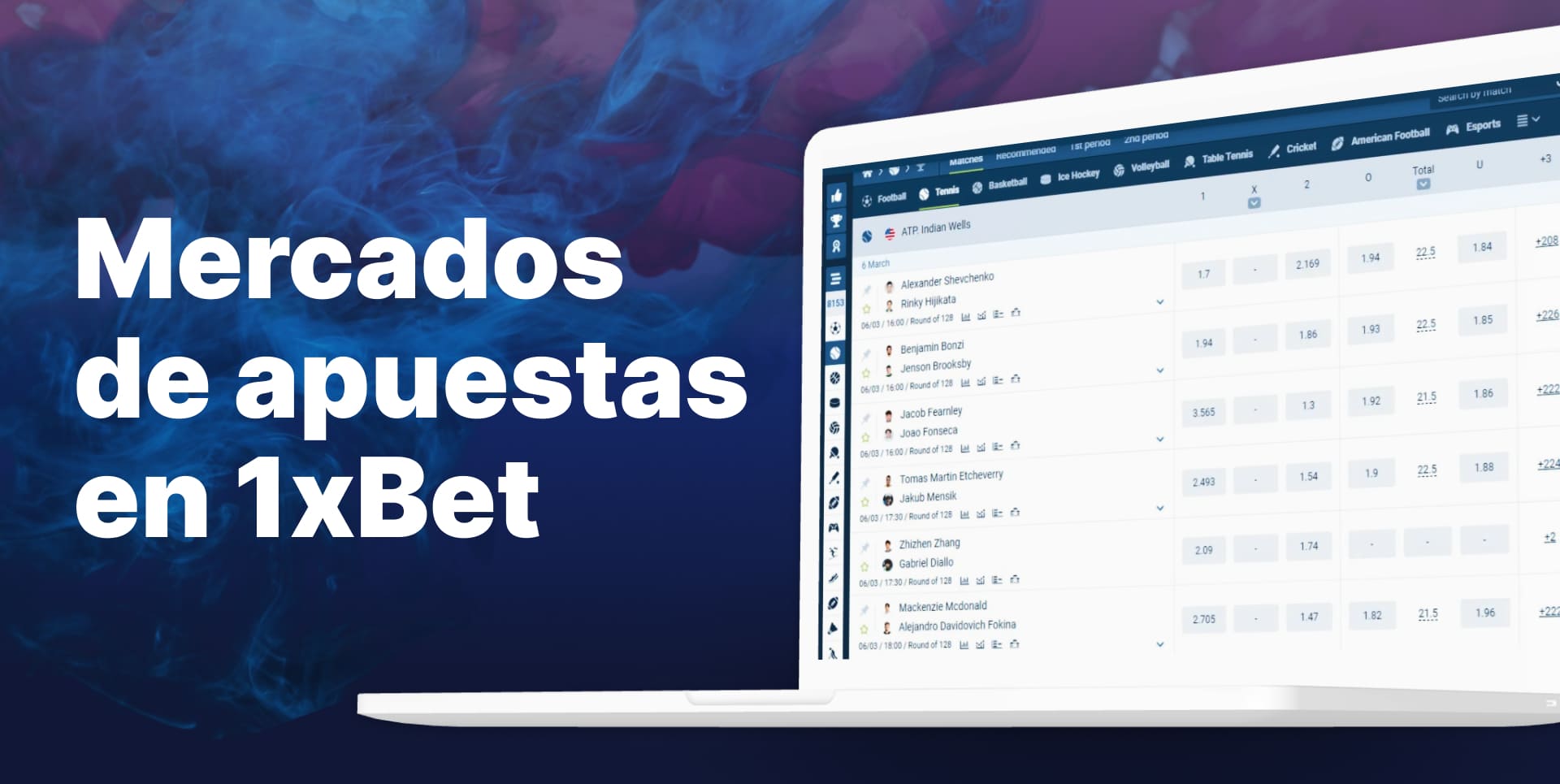 Descubre los diversos mercados y cuotas de apuestas en 1xBet