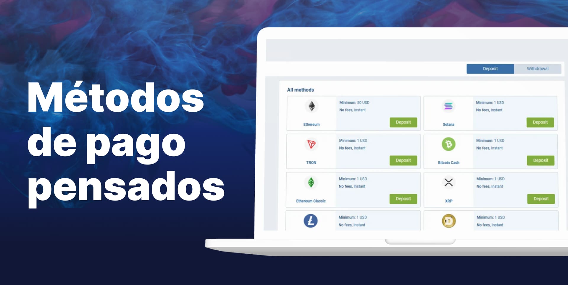 Información general sobre depósitos y retiros