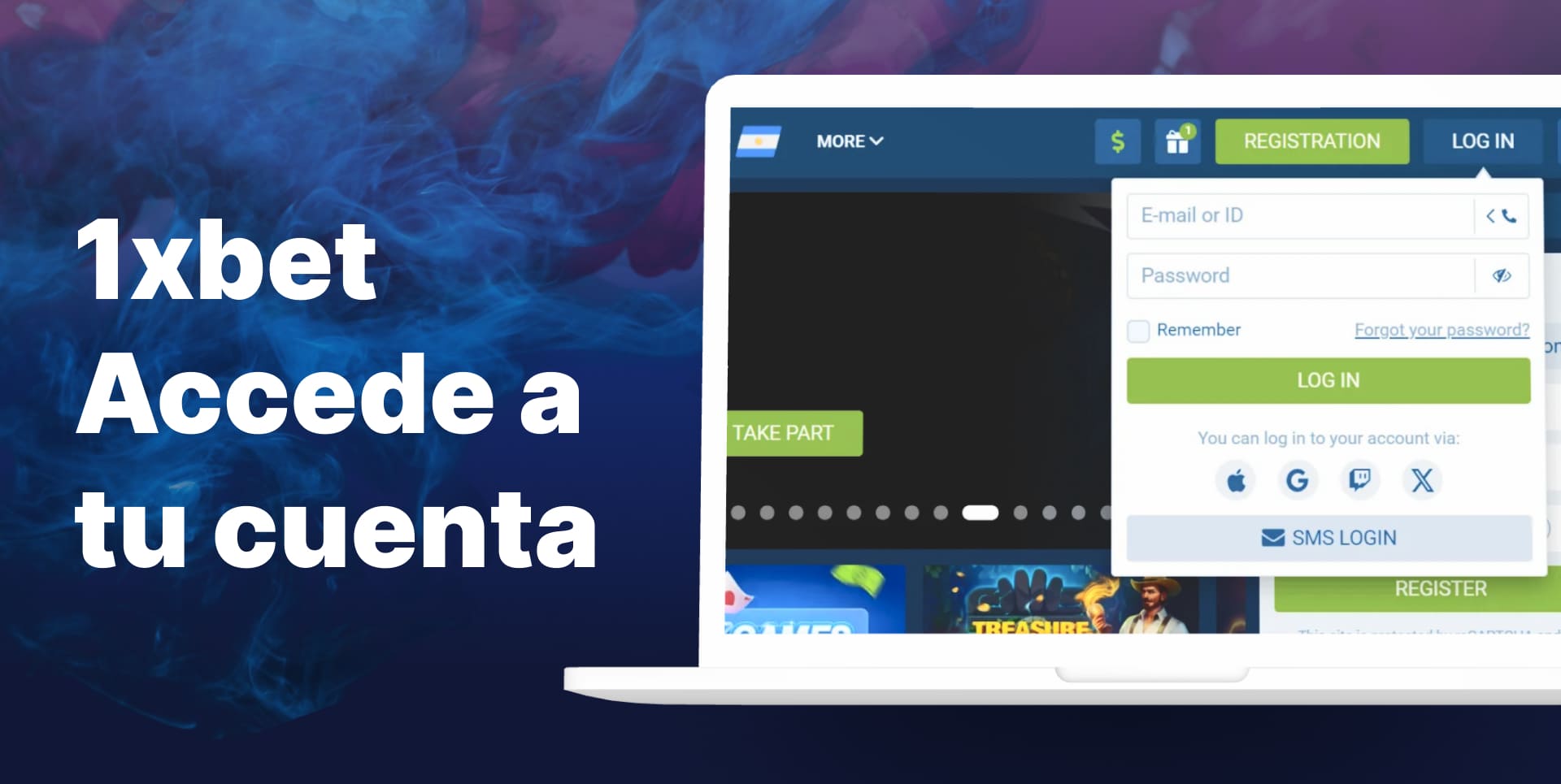 Ingresar a la cuenta personal de 1xbet